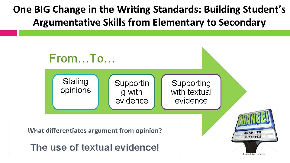 One BIG Change in the Writing Standards: Building Student’s Argumentative Skills from Elementary to