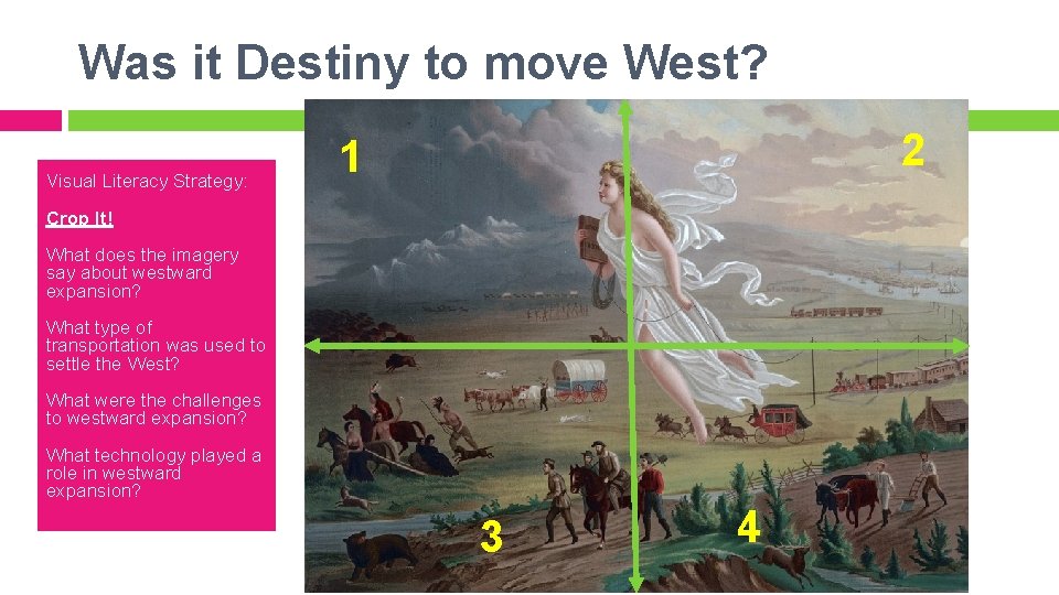 Was it Destiny to move West? Visual Literacy Strategy: 2 1 Crop It! What