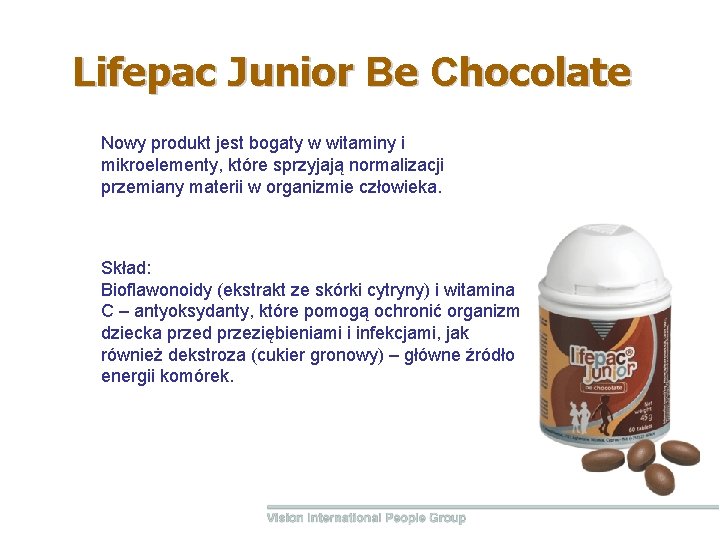 Lifepac Junior Вe Сhocolate Nowy produkt jest bogaty w witaminy i mikroelementy, które sprzyjają Lifepac Junior Вe Сhocolate Nowy produkt jest bogaty w witaminy i mikroelementy, które sprzyjają