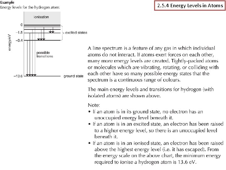 2. 5. 4 Energy Levels in Atoms 