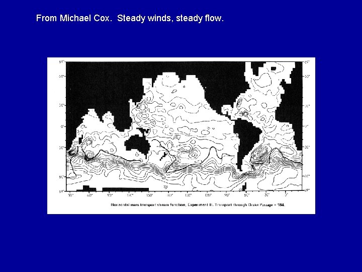 From Michael Cox. Steady winds, steady flow. 