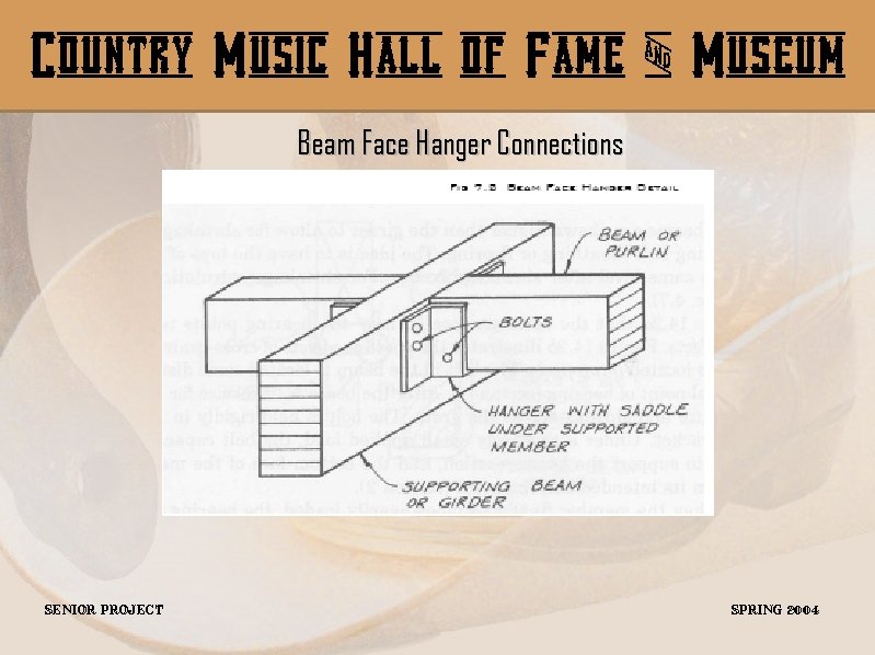 Country Music Hall of Fame & Museum Beam Face Hanger Connections Senior Project Spring