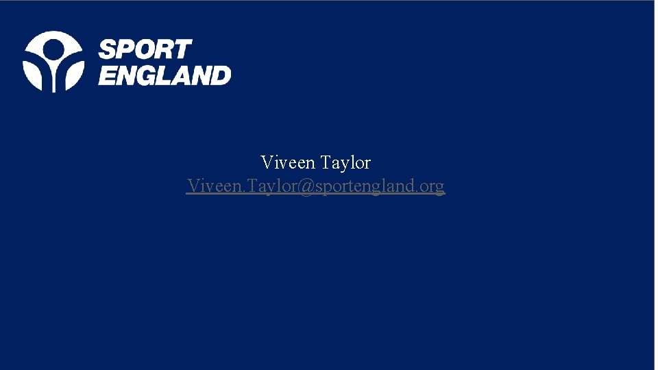 Viveen Taylor Viveen. Taylor@sportengland. org Creating a lifelong sporting habit 