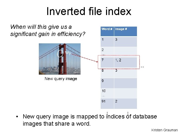 Inverted file index When will this give us a significant gain in efficiency? •