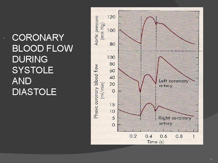  CORONARY BLOOD FLOW DURING SYSTOLE AND DIASTOLE 11 