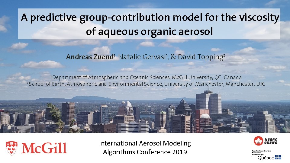 A predictive group-contribution model for the viscosity of aqueous organic aerosol Andreas Zuend 1,