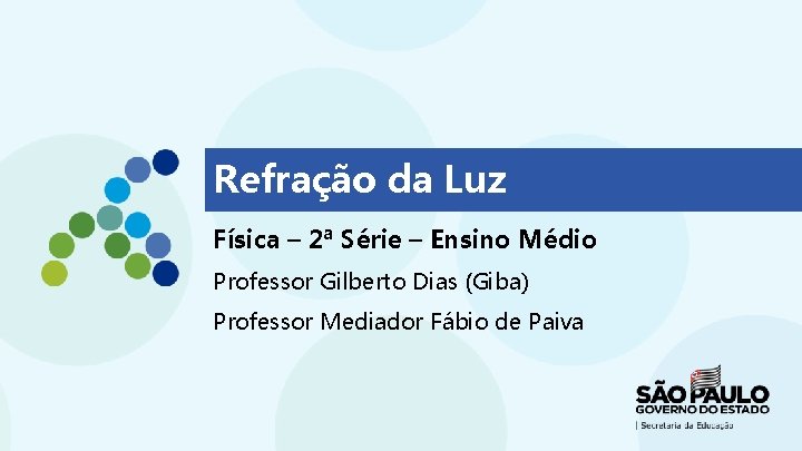 Refração da Luz Física – 2ª Série – Ensino Médio Professor Gilberto Dias (Giba)