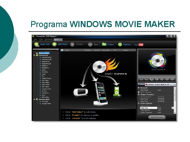 Programa WINDOWS MOVIE MAKER 