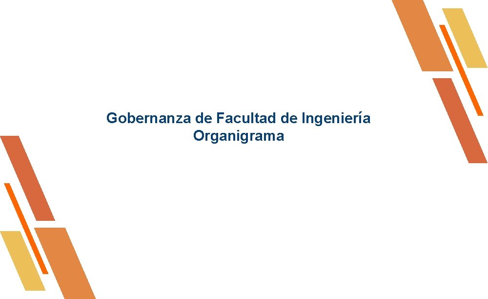 Gobernanza de Facultad de Ingeniería Organigrama Gobernanza de Facultad de Ingeniería Organigrama