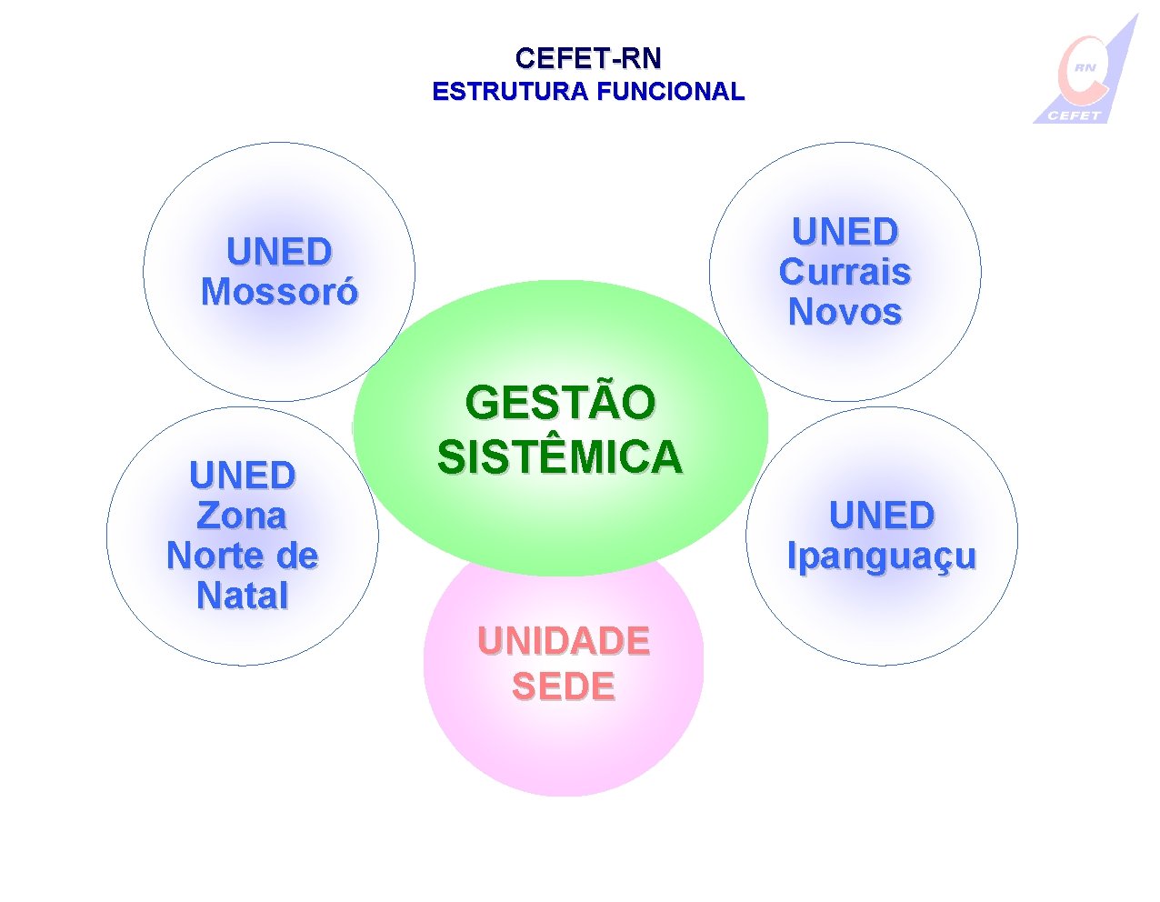 CEFET-RN ESTRUTURA FUNCIONAL UNED Currais Novos UNED Mossoró UNED Zona Norte de Natal GESTÃO