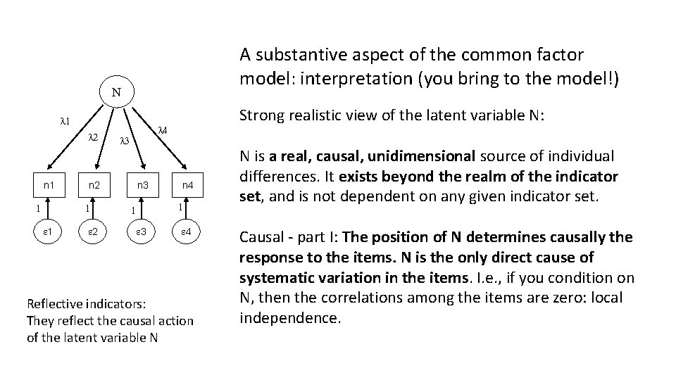 A substantive aspect of the common factor model: interpretation (you bring to the model!)