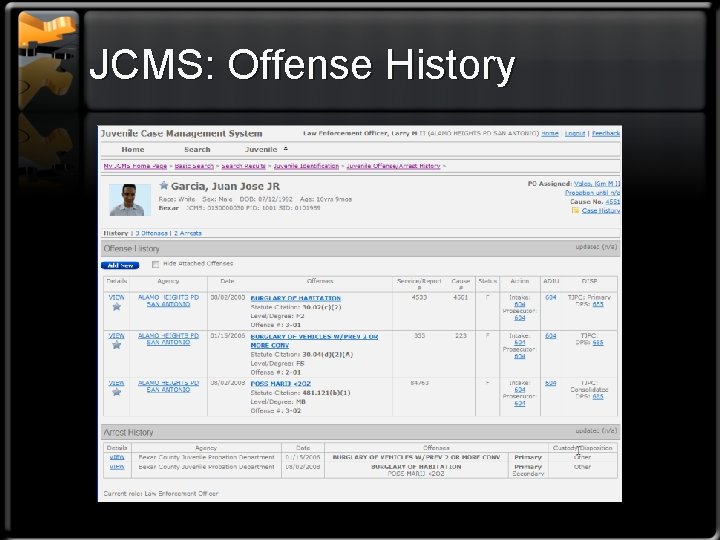 JCMS: Offense History 