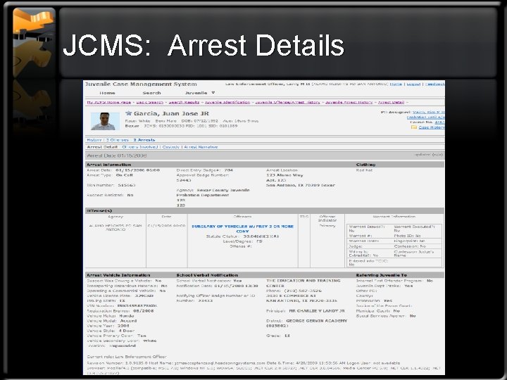 JCMS: Arrest Details 