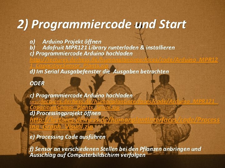 2) Programmiercode und Start a) Arduino Projekt öffnen b) Adafruit MPR 121 Library runterladen