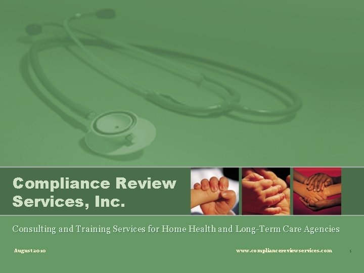 Compliance Review Services, Inc. Consulting and Training Services for Home Health and Long-Term Care