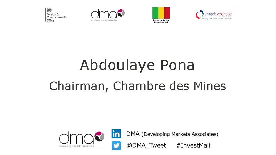 Abdoulaye Pona Chairman, Chambre des Mines 