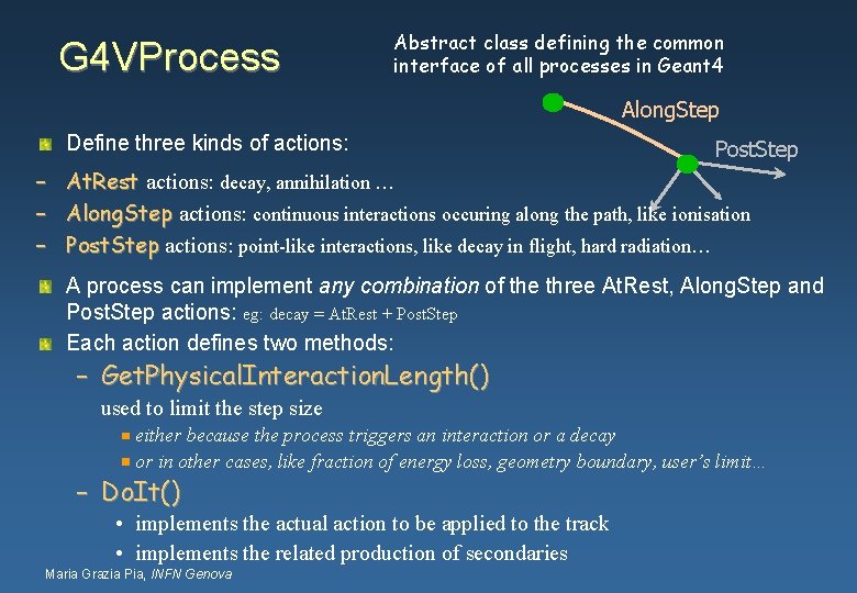 G 4 VProcess Abstract class defining the common interface of all processes in Geant