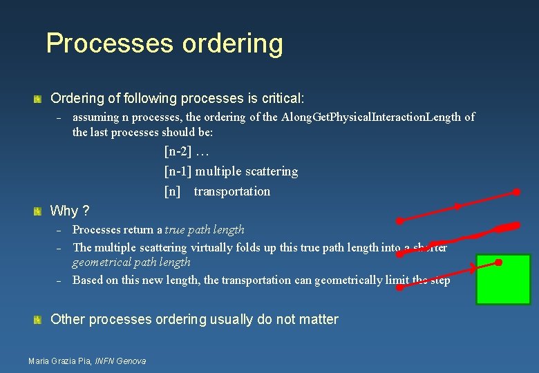 Processes ordering Ordering of following processes is critical: – assuming n processes, the ordering