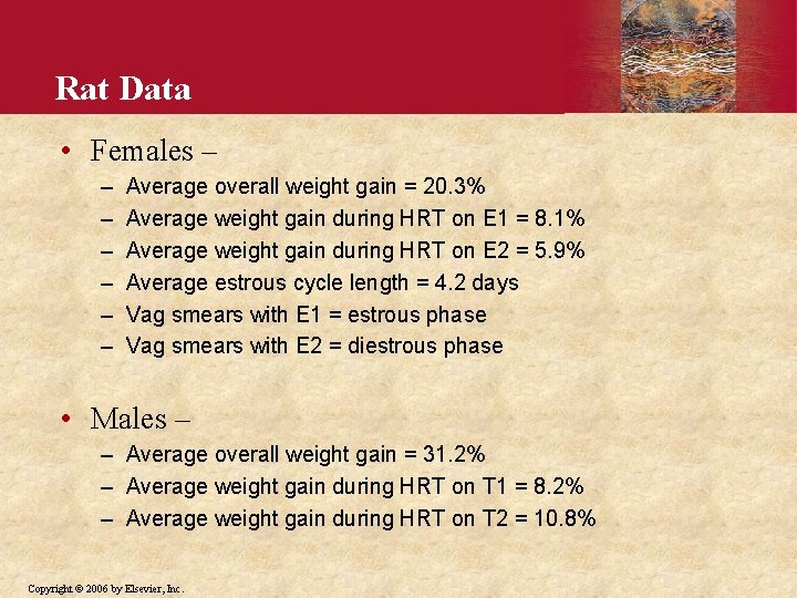 Rat Data • Females – – – – Average overall weight gain = 20. Rat Data • Females – – – – Average overall weight gain = 20.