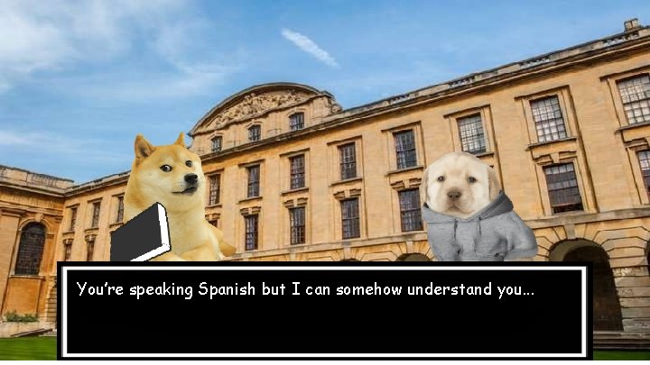 You’re speaking Spanish but I can somehow understand you. . . 