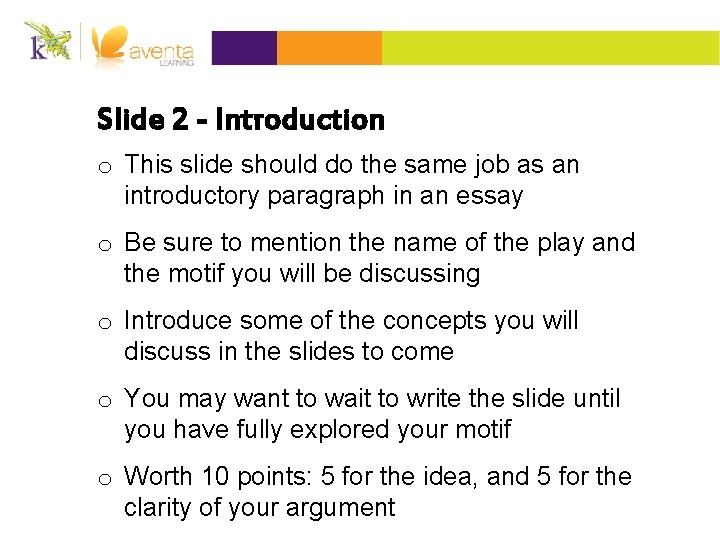 Slide 2 - Introduction o This slide should do the same job as an