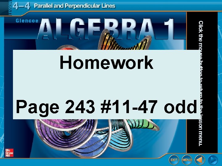 Homework Page 243 #11 -47 odd 