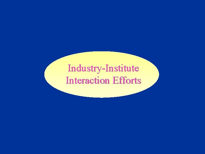 Industry-Institute Interaction Efforts 