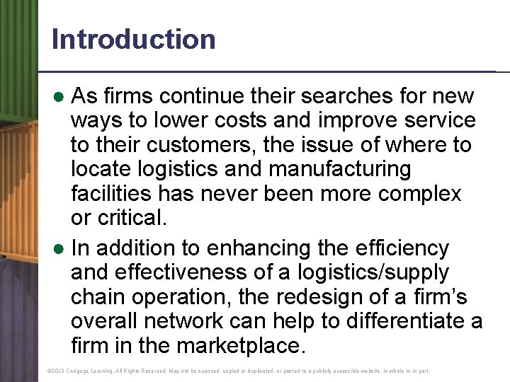 Introduction ● As firms continue their searches for new ways to lower costs and Introduction ● As firms continue their searches for new ways to lower costs and