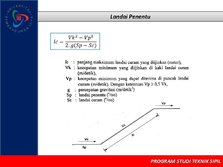 Landai Penentu PROGRAM STUDI TEKNIK SIPIL 