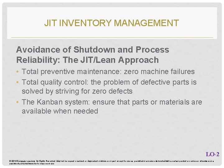 JIT INVENTORY MANAGEMENT Avoidance of Shutdown and Process Reliability: The JIT/Lean Approach • Total JIT INVENTORY MANAGEMENT Avoidance of Shutdown and Process Reliability: The JIT/Lean Approach • Total