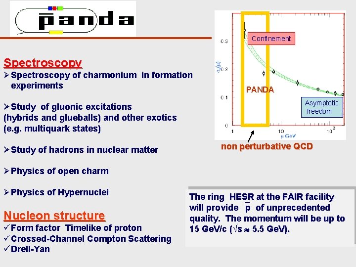 Confinement Spectroscopy ØSpectroscopy of charmonium in formation experiments ØStudy of gluonic excitations (hybrids and