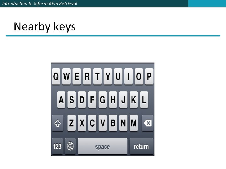 Introduction to Information Retrieval Nearby keys 