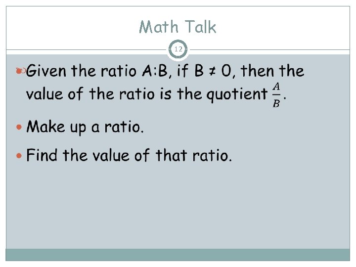 Math Talk 12 