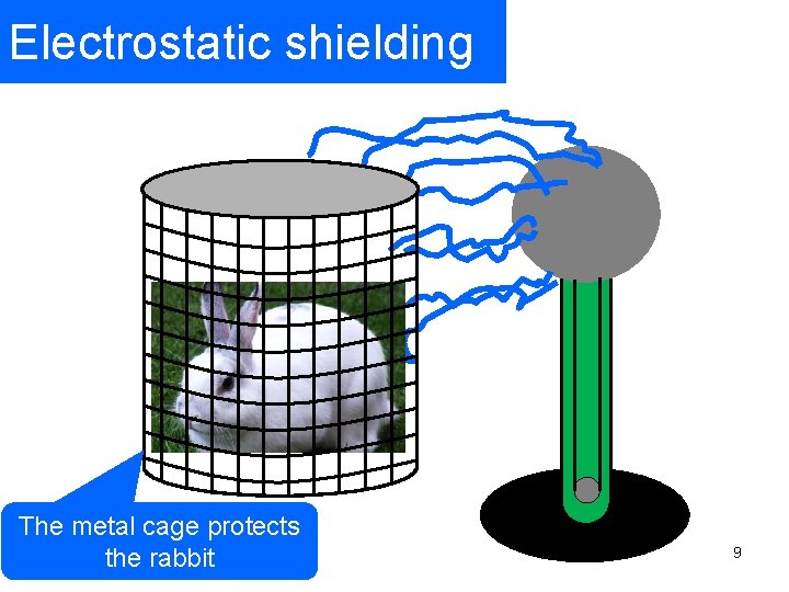 Electrostatic shielding The metal cage protects the rabbit 9 