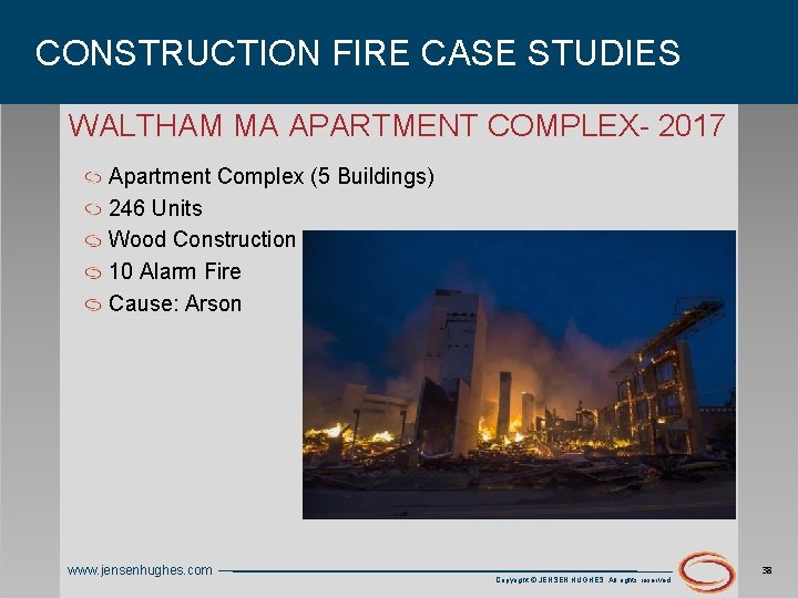 CONSTRUCTION FIRE CASE STUDIES WALTHAM MA APARTMENT COMPLEX- 2017 Apartment Complex (5 Buildings) 246