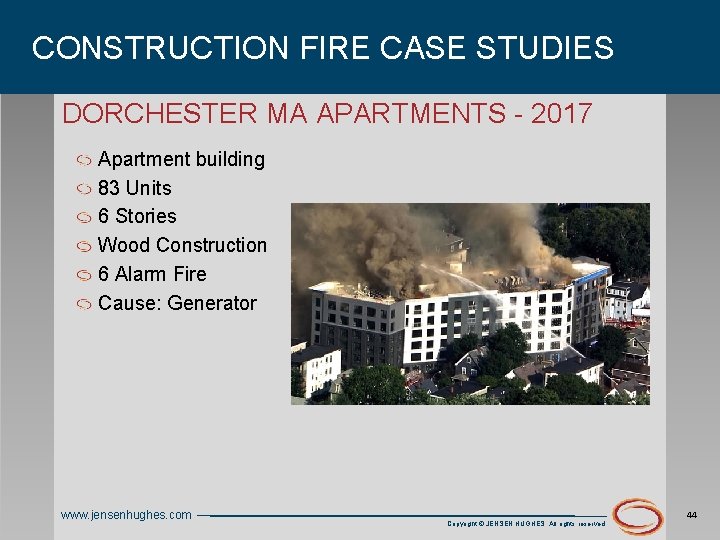 CONSTRUCTION FIRE CASE STUDIES DORCHESTER MA APARTMENTS - 2017 Apartment building 83 Units 6