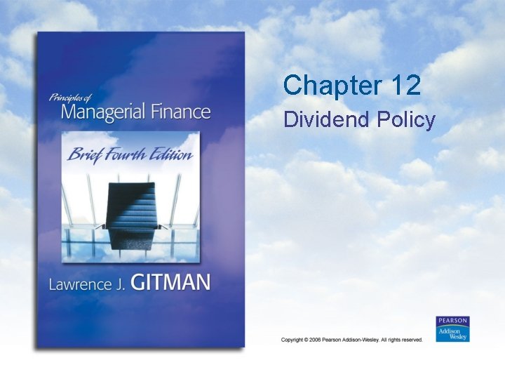 Chapter 12 Dividend Policy 