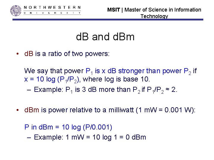 MSIT | Master of Science in Information Technology d. B and d. Bm •