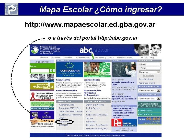 Mapa Escolar ¿Cómo ingresar? http: //www. mapaescolar. ed. gba. gov. ar o a través Mapa Escolar ¿Cómo ingresar? http: //www. mapaescolar. ed. gba. gov. ar o a través
