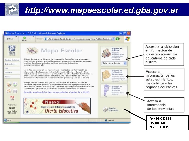 http: //www. mapaescolar. ed. gba. gov. ar Acceso para usuarios registrados http: //www. mapaescolar. ed. gba. gov. ar Acceso para usuarios registrados