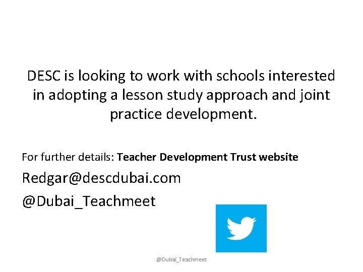 DESC is looking to work with schools interested in adopting a lesson study approach