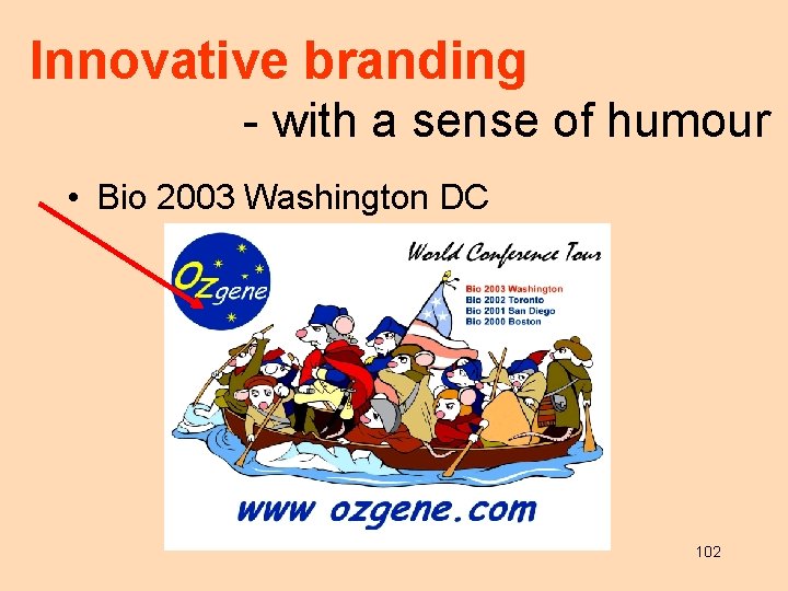 Innovative branding - with a sense of humour • Bio 2003 Washington DC 102