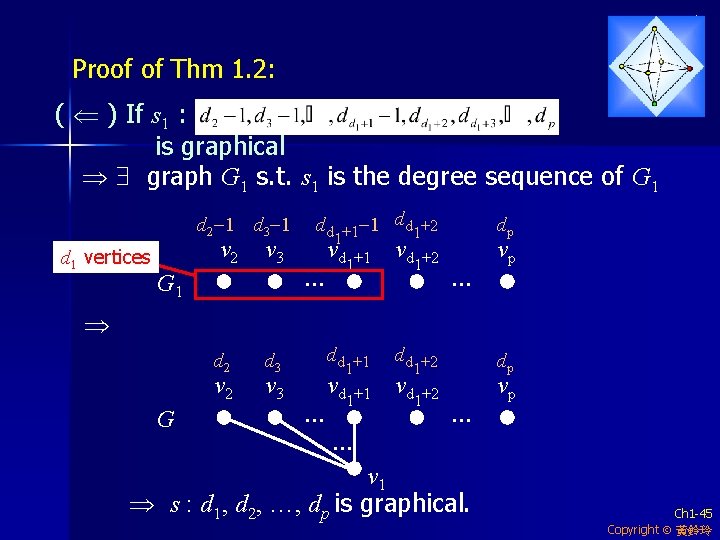 Proof of Thm 1. 2: ( ) If s 1 : is graphical graph