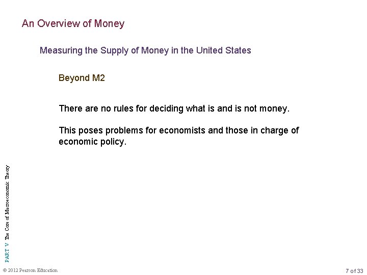 An Overview of Money Measuring the Supply of Money in the United States Beyond