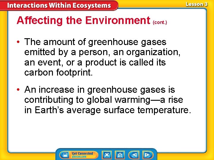 Affecting the Environment (cont. ) • The amount of greenhouse gases emitted by a