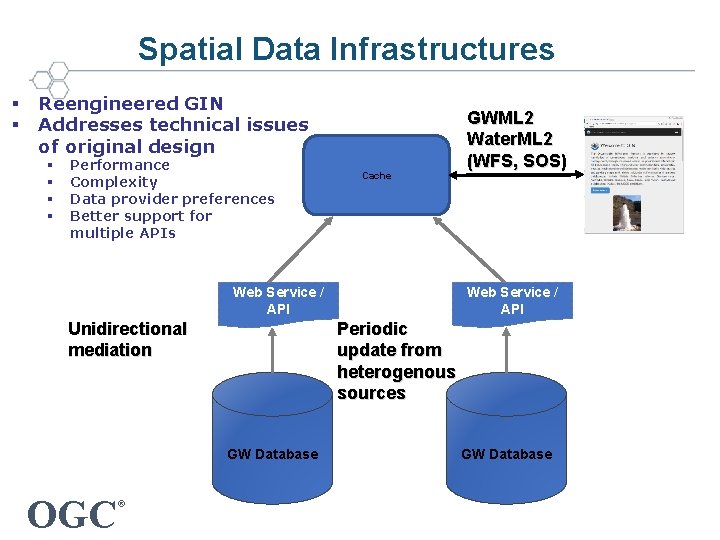 Spatial Data Infrastructures § § Reengineered GIN Addresses technical issues of original design §