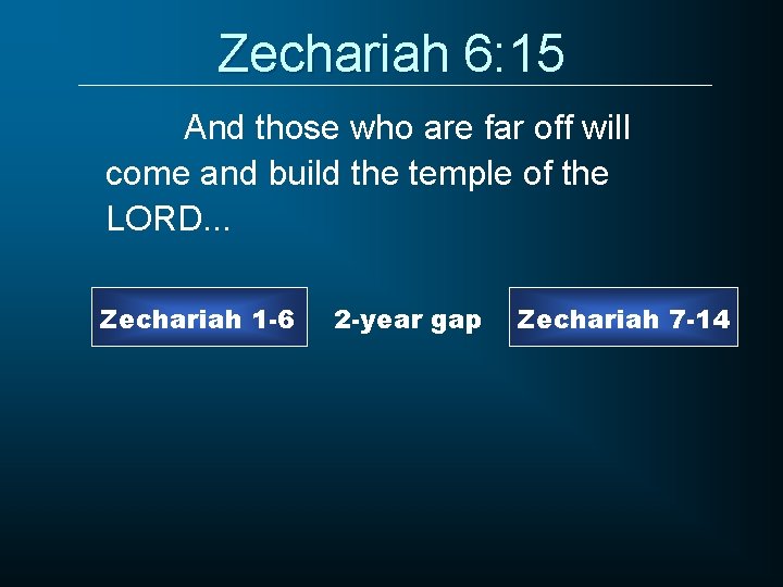 Zechariah 6: 15 And those who are far off will come and build the