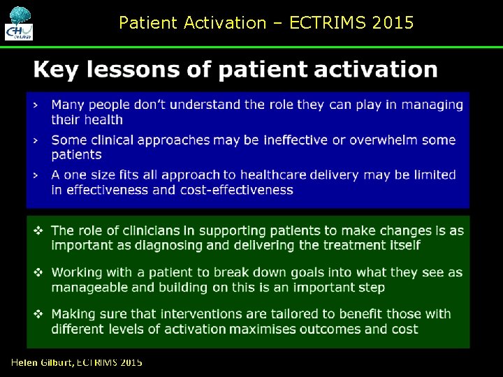 Patient Activation – ECTRIMS 2015 Helen Gilburt, ECTRIMS 2015 Patient Activation – ECTRIMS 2015 Helen Gilburt, ECTRIMS 2015