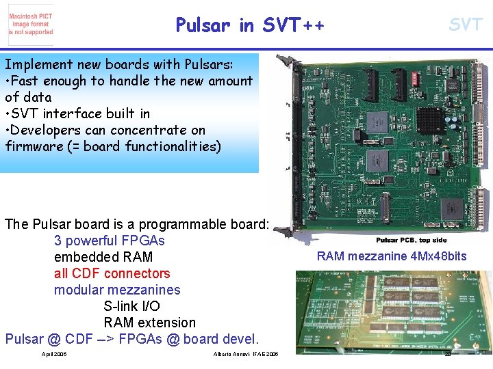 Pulsar in SVT++ SVT Implement new boards with Pulsars: • Fast enough to handle