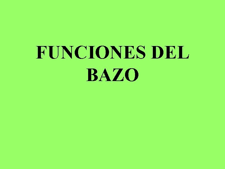 FUNCIONES DEL BAZO 